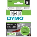Ruban étiquettes Dymo LabelManager D1 polyester 19mm noir sur blanc