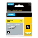 Ruban Dymo Rhino Industriel rétractable 9mmx1,5m noir sur jaune