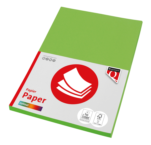Papier copieur Quantore Colour A4 160g vert vif 50 feuilles