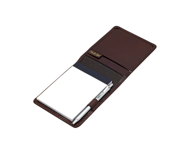 Conférencier Van Der Spek 216 A7 cuir buffle + stylo marron