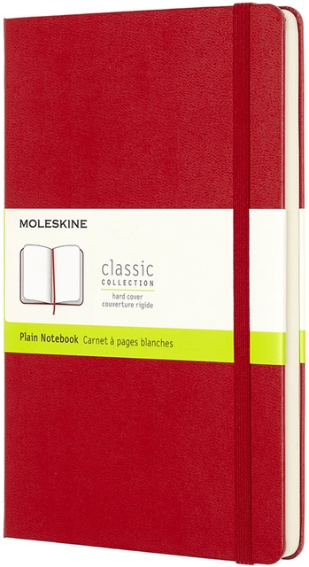 Notitieboek Moleskine large 130x210mm blanco hard cover rood