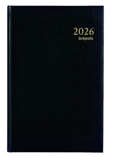 [900009] Agenda 2026 Brepols Saturnus Lima 7 jours/2 pages noir