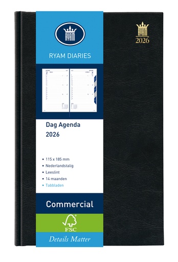 [900093] Agenda 2025 Ryam Commercial Mundior 1 jour/1 page noir