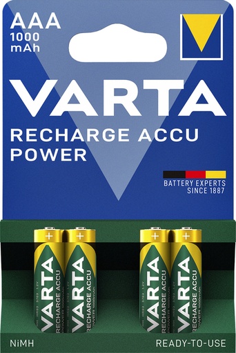 [413876] Pile rechargeable Varta 2x AAA 1000mAh Ready To Use