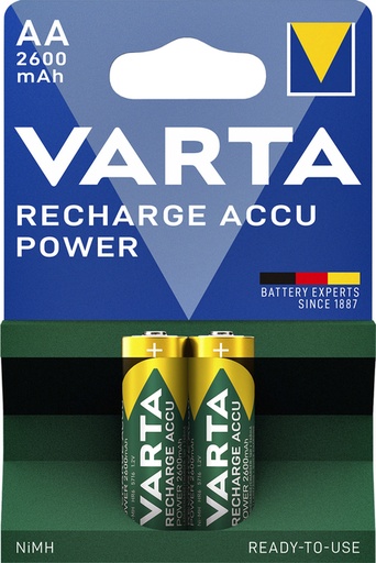 [413874] Pile rechargeable Varta 2x AA 2600mAh Ready-To- Use