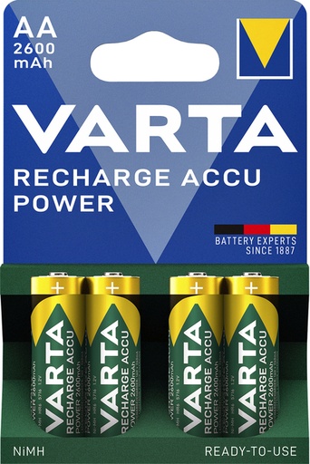 [413875] Pile rechargeable Varta 4x AA 2600mAh Ready To Use