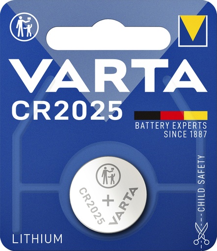[413776] Batterij Varta knoopcel CR2025 lithium blister à 1stuk