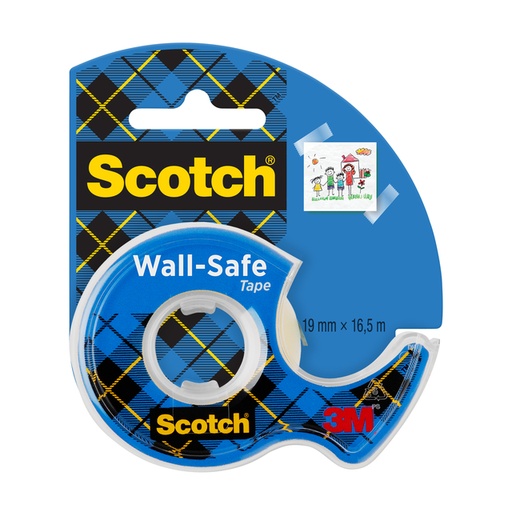 [801156] Plakband Scotch 19mmx16.5m Wall Safe + handdispenser