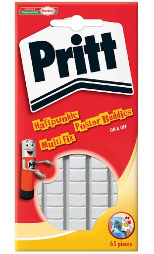[836300] Poster Buddies Pritt dubbelzijdige kleefpads voor oa posters blister à 65 stuks