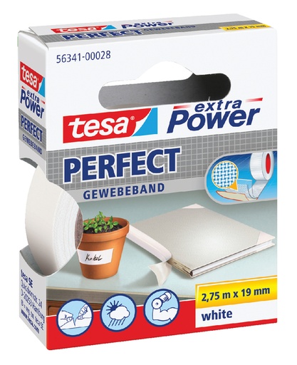 [805421] Textieltape tesa® extra Power Perfect 2.75mx19mm wit