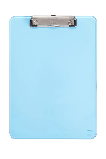 [316078] Porte-bloc MAUL A4 portrait PS transparent néon bleu