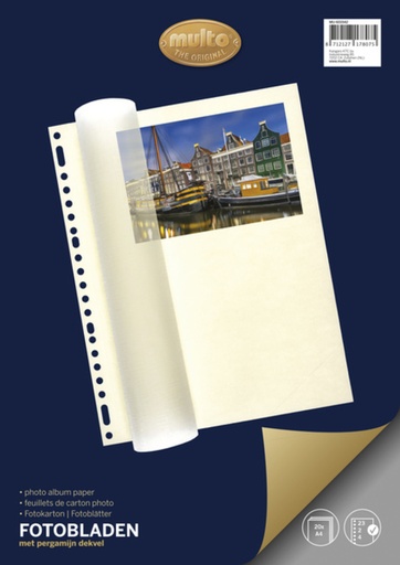 [273062] Interieur Multo fotobladen A4 23-gaats met dekvel chamois 20 vel