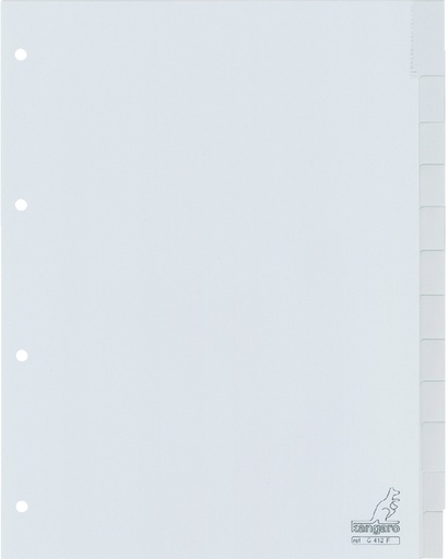 [270752] Tabbladen Kangaro 4-gaats G412F 12-delig + venster grijs PP