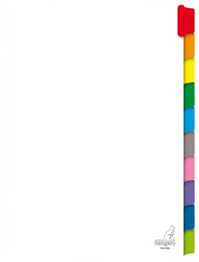 [271521] Intercalaire Kangaro PK410M A4 23 perforations 10 onglets carton blanc