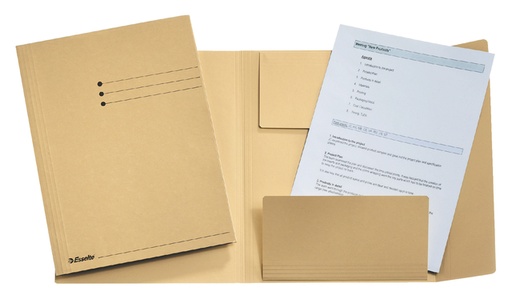 [510061] Dossiermap Esselte A4 3 kleppen manilla 275gr beige