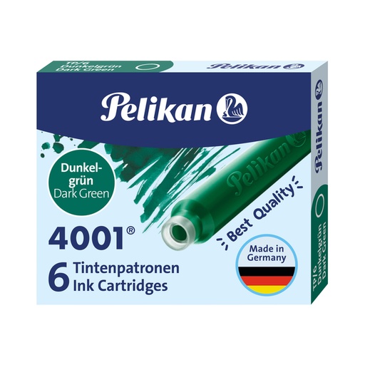 [609614] Inktpatroon Pelikan 4001 donkergroen 6 stuks