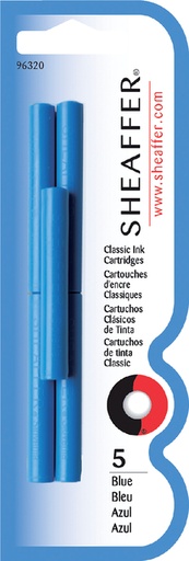 [609552] Cartouche d’encre Sheaffer Skrip Classic bleu blister 5 pièces