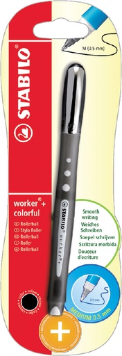 [632651] Rollerpen STABILO worker colorful 2019/46 M zwart blister à 1 stuk