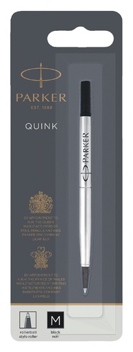 [637651] Rollerpenvulling Parker Quink medium zwart blister à 1 stuk