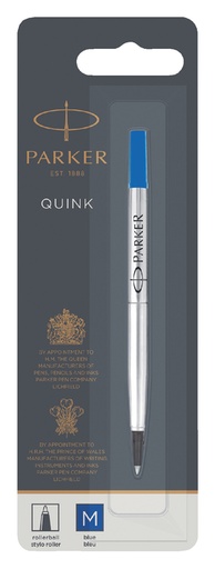 [637653] Recharge roller Parker Quink Medium bleu blister 1 pièce
