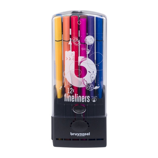 [632582] Fineliner Bruynzeel Teens 0,4mm ass 12 stuks