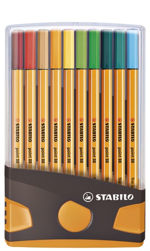 [633162] Fineliner STABILO Point 88/20 ColorParade étui orange/anthracite 20 pièces assorti