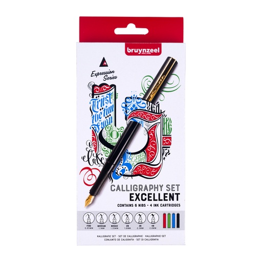 [600608] Stylo-Calligraphe Bruynzeel Expression Excellent set 14 pièces