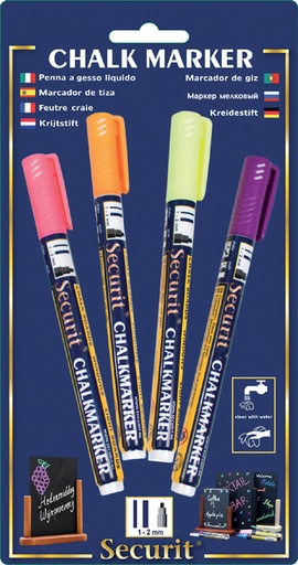 [631286] Krijtstift Securit SMA-100 rond ass 1-2mm blister à 4 stuks