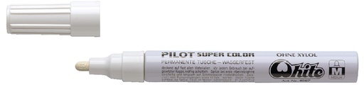 [631338] Marqueur PILOT Super Color laqué ogive Medium blanc