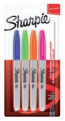 [633315] Viltstift Sharpie rond fine fun assorti blister à 4 stuks