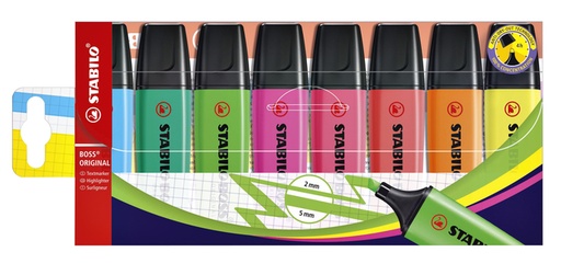 [635017] Surligneur STABILO BOSS Original 70/8 assorti 8 pièces