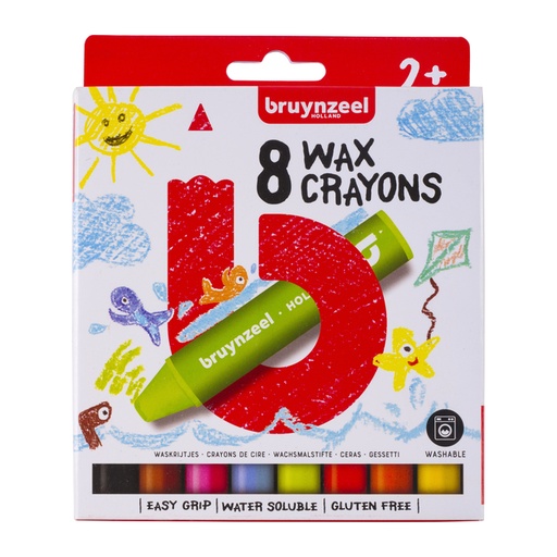 [710964] Crayon à la cire Bruynzeel Kids set 8 couleurs