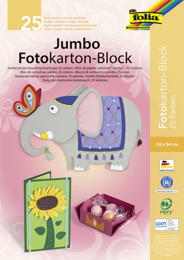 [141669] Fotokarton Folia 2-zijdig 24x35cm 300gr 25 vel assorti