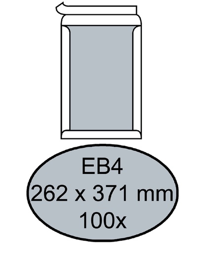 [181030] Enveloppe Quantore dos carton EB4 262x371mm autocollant blanc 100pcs