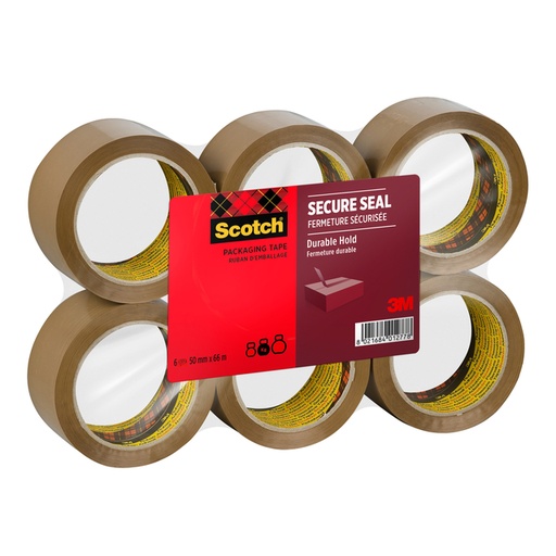 [803543] Ruban d'emballage Scotch Secure Seal 50mmx66m brun 6 rouleaux