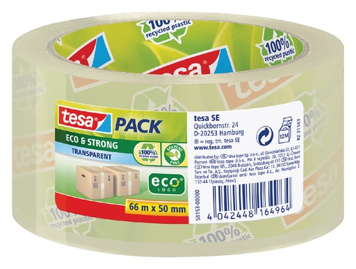 [803514] Verpakkingstape tesapack® Eco & Strong 66mx50mm transparant