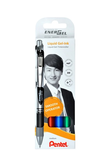 [614448] Gelschrijver Pentel BL77 Energel medium assorti 4 stuks