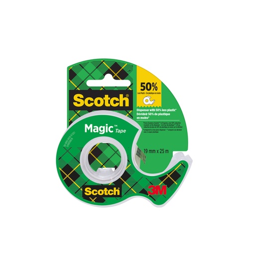 [801135] Plakband Scotch Magic 810 19mmx25m onzichtbaar + plakhandhouder