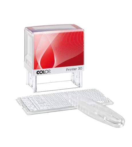 [350844] Cachet à Formules Colop Printer 30/1 set lettres et pincette rouge