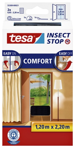 [890783] Moustiquaire tesa® Insect Stop COMFORT porte 2x 0,65x2,5m noir