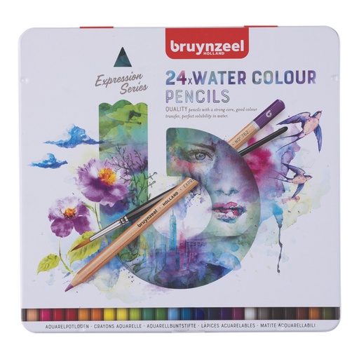 [640083] Crayon aquarelle Bruynzeel Expression set 24 pièces assorti