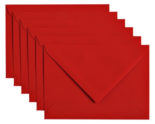 [158197] Enveloppe Papicolor C6 114x162mm rouge paquet 6 pièces