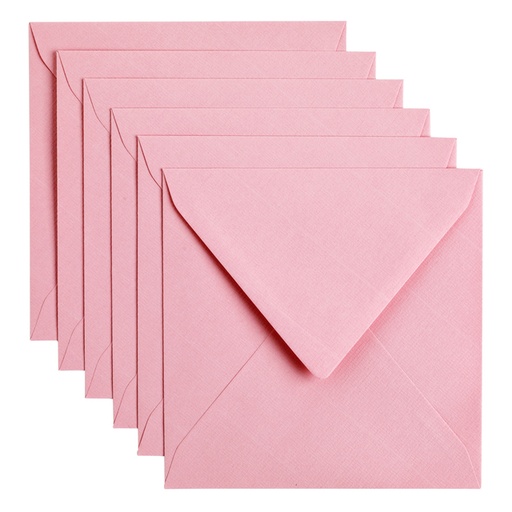 [158227] Envelop Papicolor 140x140mm babyroze pak à 6 stuks