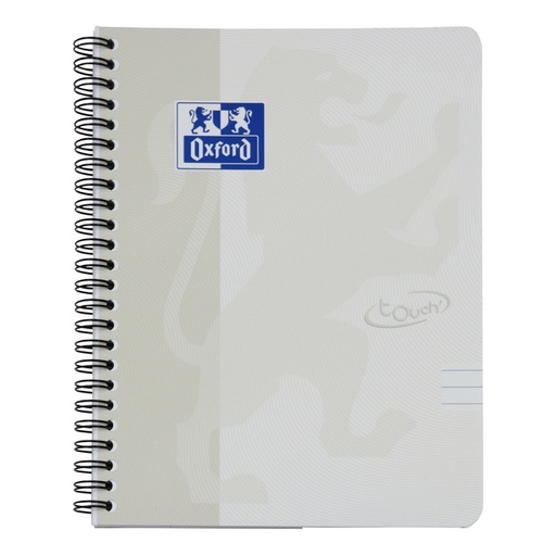 [011146] Bloc à spirale Oxford Touch A5 ligné 70 feuilles gris clair