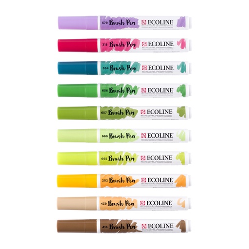 [630164] Brushpen Talens Ecoline set à 10 stuks botanisch