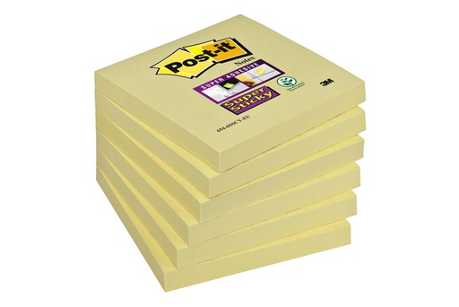 [1388450] Bloc-mémos Post-it 654 Super Sticky 76x76mm jaune