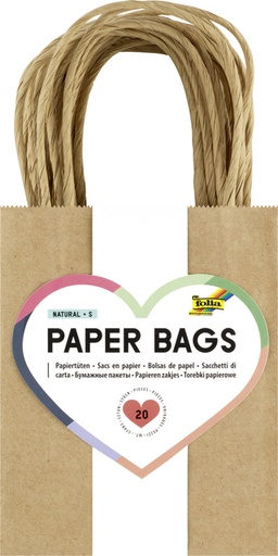[1388934] Sac en papier avec poignées 125g/m² 120x150x55mm kraft naturel lot 20 pièces