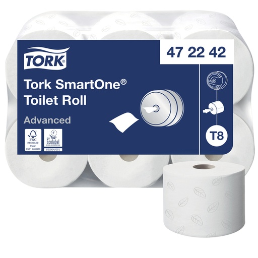 [1391490] Papier toilette Tork Advanced SmartOne T8 472242 2 épaisseurs 207m blanc