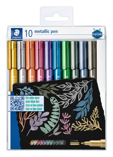 [1400409] Gelpen Staedtler metallic etui à 10 kleuren