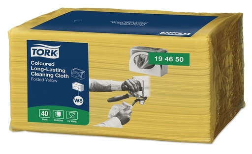 [1399855] Chiffon de nettoyage Tork Premium W8 194650 1 épaisseur 40 feuilles jaune